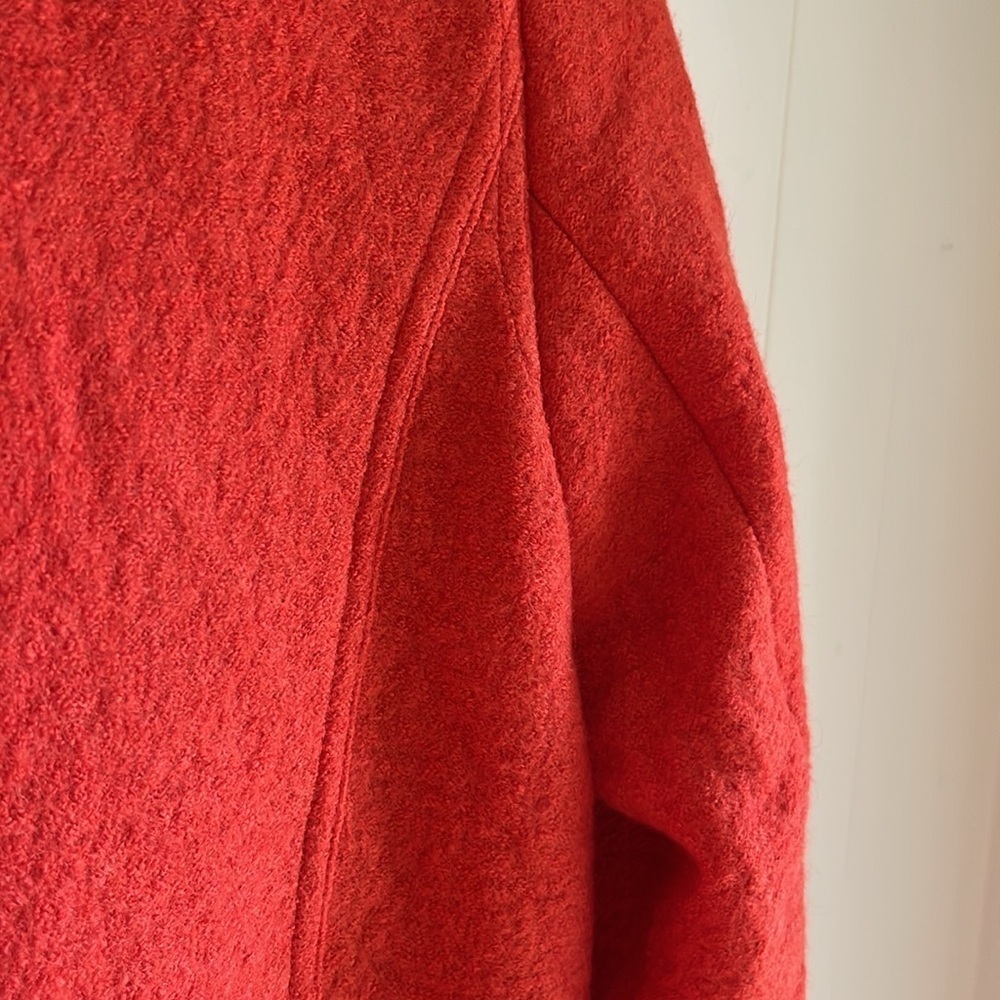 Talbots Berkshire Wool Blend Crop Red Orange Preppy Office Career Jacket Sz 10 - Picture 13 of 15